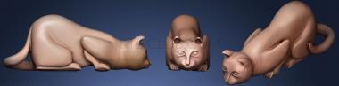 3D model Jean Gordons Carvings Crouching Cat (STL)